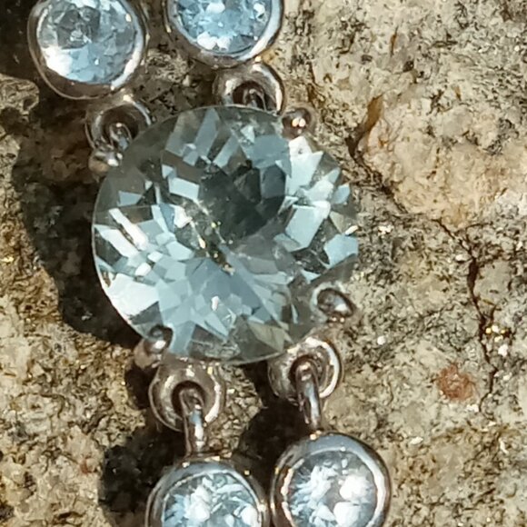 Clear Quartz, Citrine, Amethyst, blue topaz 925 Bracelet - Picture 2 of 5